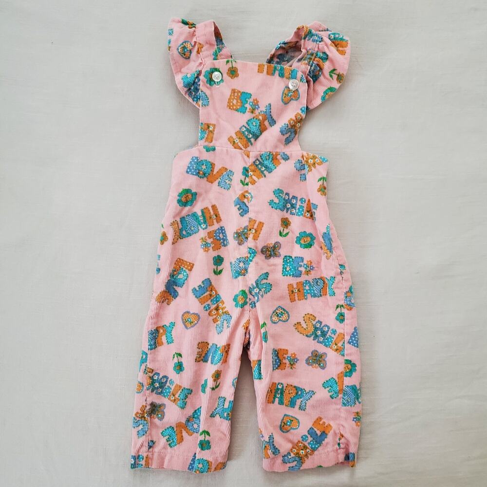 Vintage "Happy Love Smile" Overalls 9-12 months